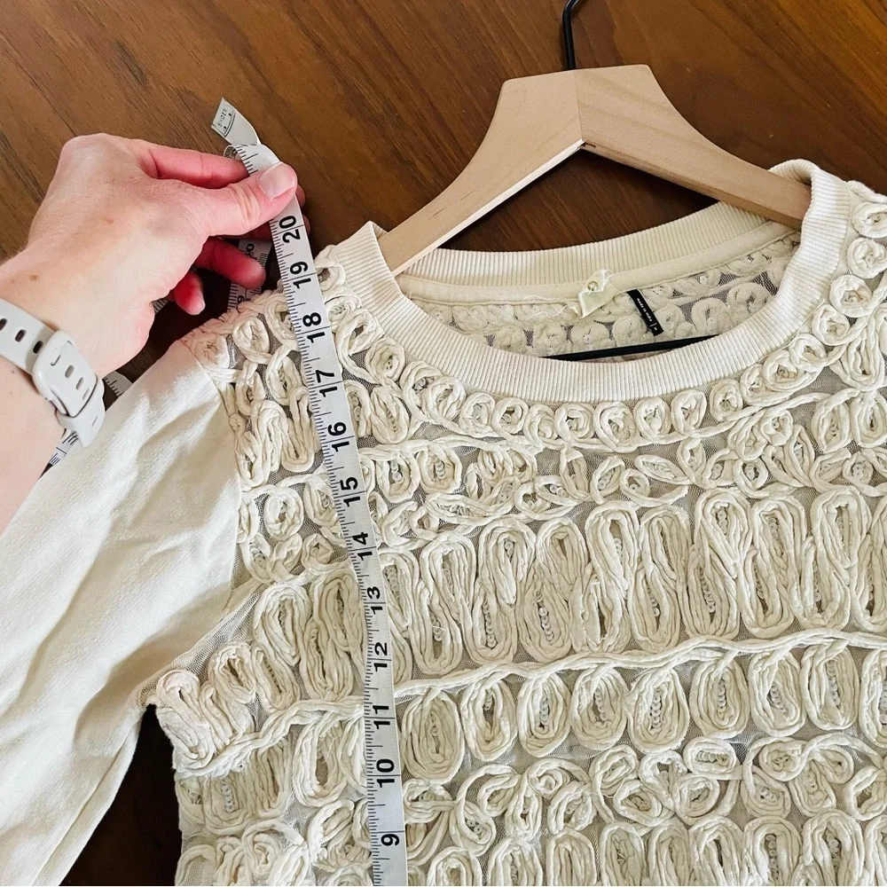 Anthropoliogie Cream Texture Pullover Top